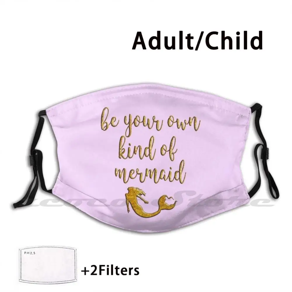 

Be Unique Mermaid Gold T Shirt And Accessories Washable Trending Customized Pm2.5 Filter Mask Mermaid Sea Beach Summer Siren