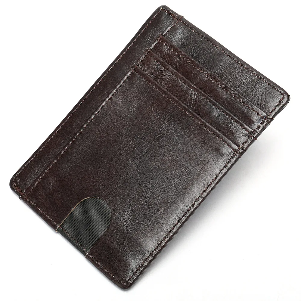 

Classic Genuine Leather Wallet Men's Genuine Leather Wallets Man Small card holder Wallets Balck Short Purse for Male