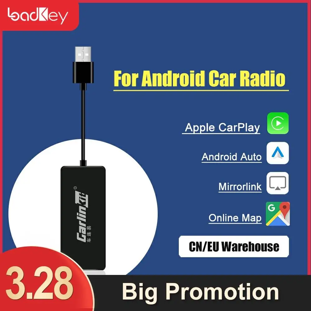 

Loadkey & Carlinkit Wired Carplay Android Auto Dongle for Android System Screen Smart link Support Mirror-link IOS 14 Map Music