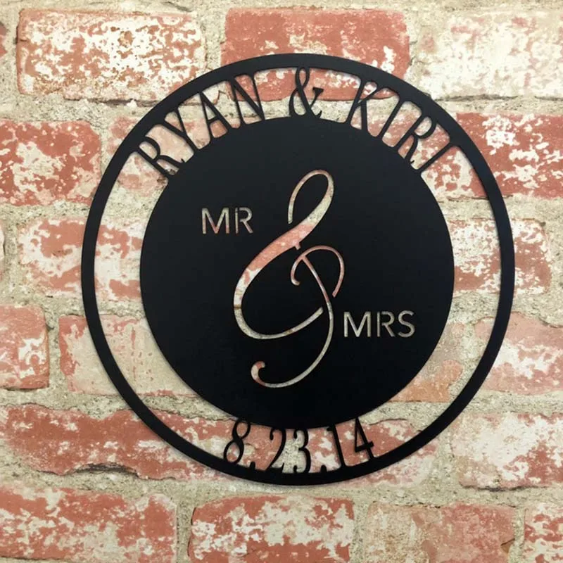 Персонализированные лазерная резка акриловый Mr &amp Mrs Настенный декор Свадебный