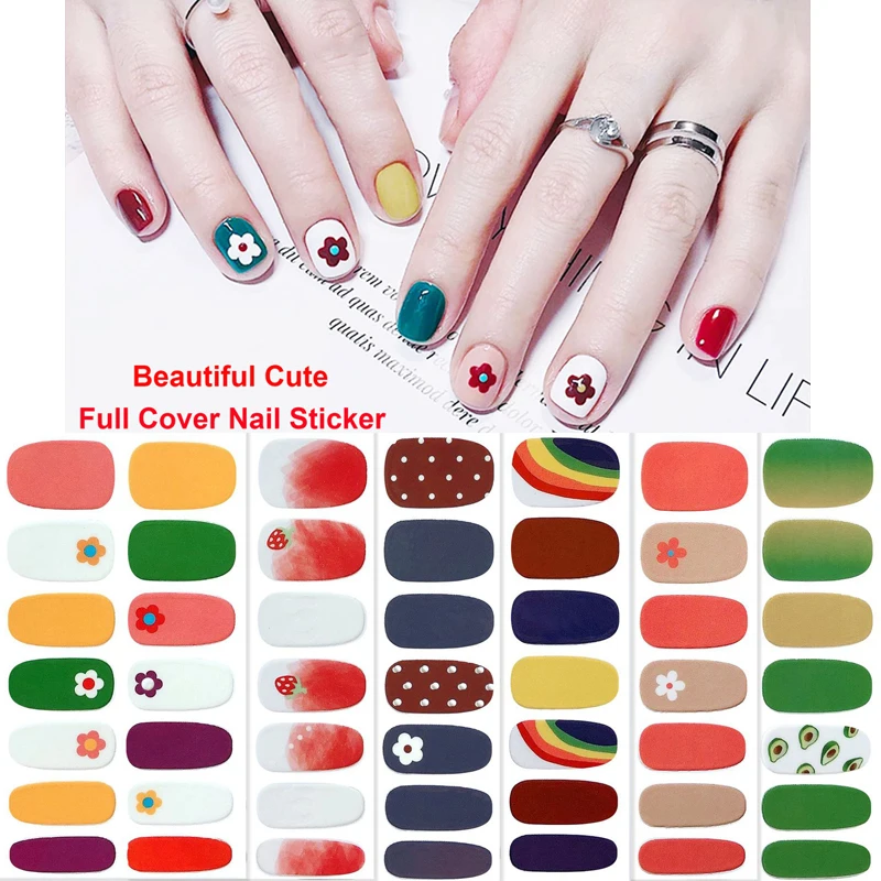 

3D привлекательная Корейская наклейка для ногтей с персонажем мультфильма клубника 14 стикеров Hyuna стильные стразы маленькие свежие водонеп...