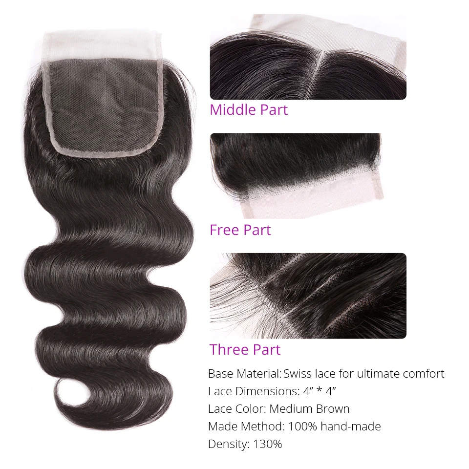 Волнистые человеческие волосы пучки с застежкой 8-30 дюймов 7A без повреждений