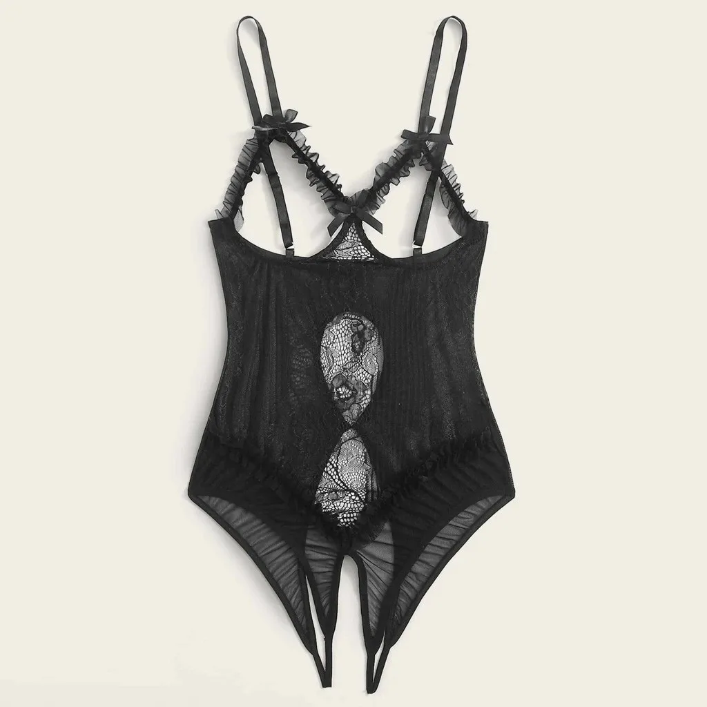 Erotic Underwear Women Sexy Bodysuit Transparent Lace Backless Bust Sleepwear Lingerie For Adult Woman | Тематическая одежда и