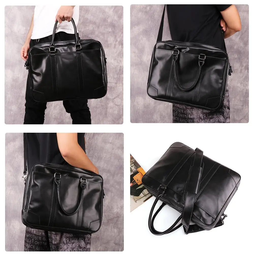 JOGUJOS обновленный черный мужской портфель из натуральной кожи деловой для