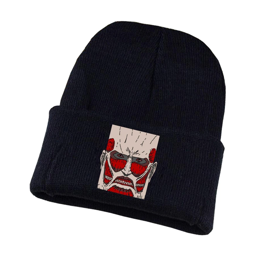 Вязаная шапка для косплея из аниме атака на Титанов унисекс с принтом