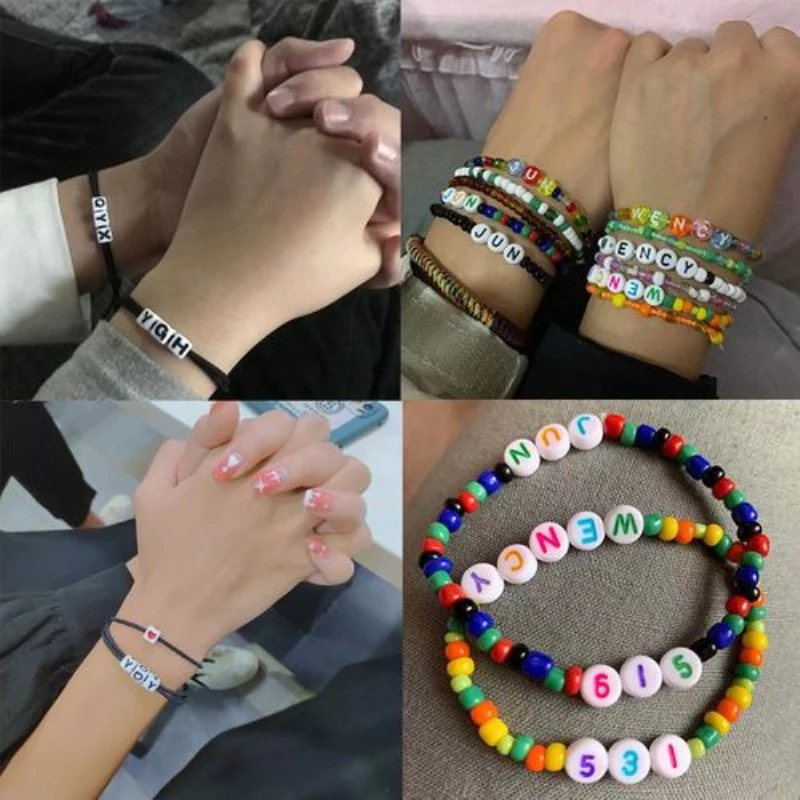 6 мм белые серебряные Смешанные акриловые буквы бусины квадратные разделители