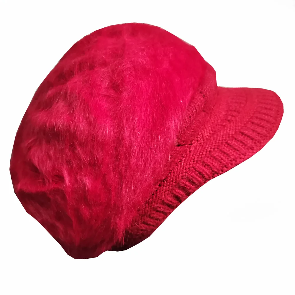 

Winter women's hat, rabbit hair wool hat, warm and thickened mother's hat, autumn and winter ear protection hat