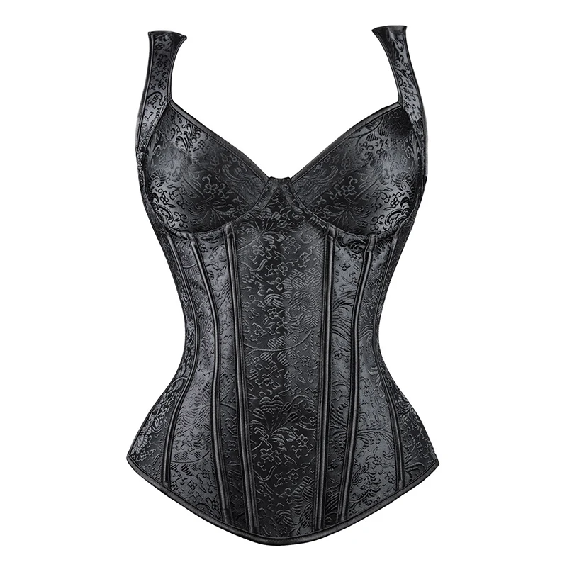 S-6XL Gothic Steampunk Steel Boned Corsets with Strap Bustiers Women Corselet Sexy Retro Slim Floral Lace Up Vest Tops Plus Size | Женская