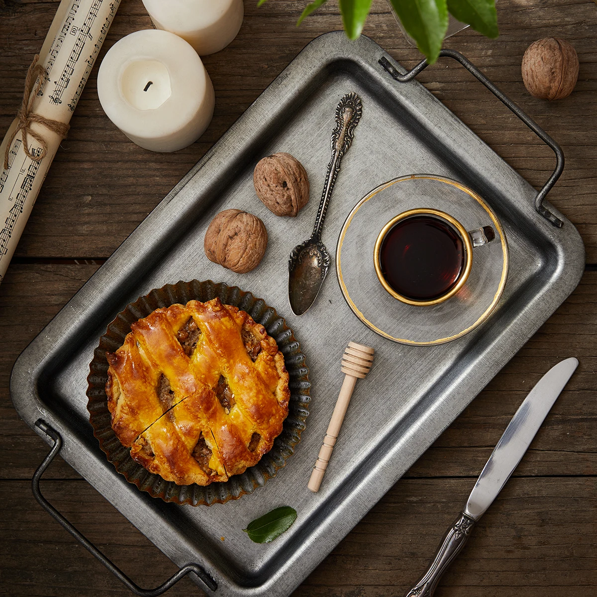 Винтажный металлический поднос антикварный кованый набор ваза украшение ретро