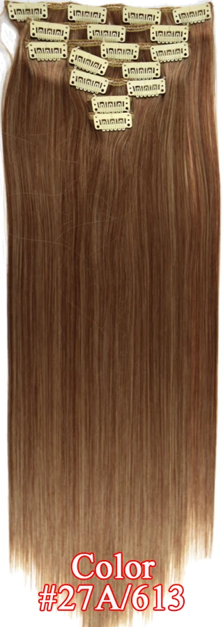 TOPREETY термостойкие B5 химическое волокно прически Silky Straight 7 шт./компл. клип в наращивание волос 7006 - Цвет: 27A-613