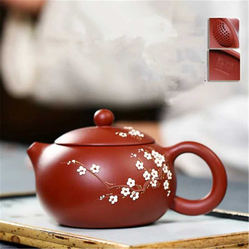 

Новый китайский Исин Чай горшок ручной работы сливы Xi Shi горшок Фиолетовый Глиняный Чай набор чайник 188 мяч отверстие фильтр чайный набор ку...
