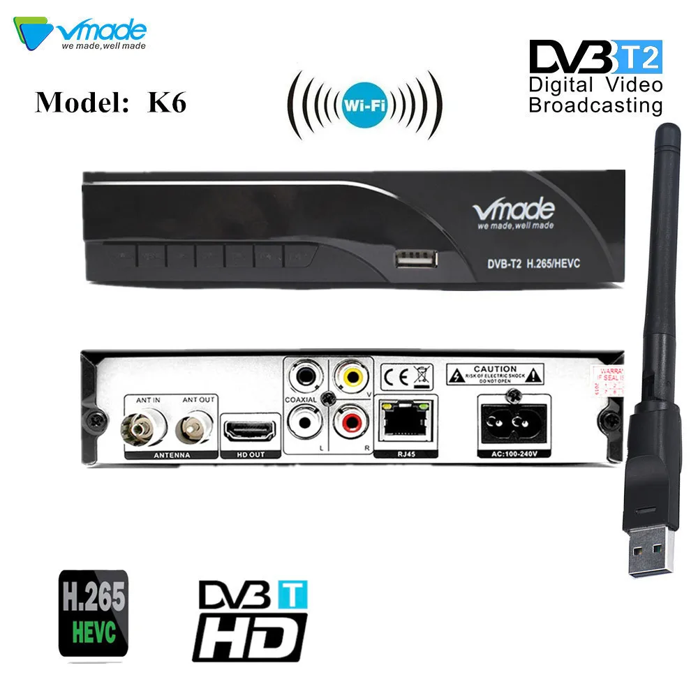 DVB T2 TV тюнер ресивер Full HD 1080P цифровой смарт ТВ с поддержкой WIFI MPEG4 H.265 HEVC Wi Fi для