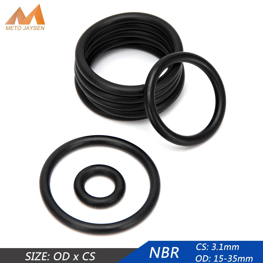 

50pcs NBR Nitrile Rubber Sealing O-ring Gasket Replacement Seal O ring OD 15mm-35mm CS 3.1mm Black Washer DIY Accessories S86