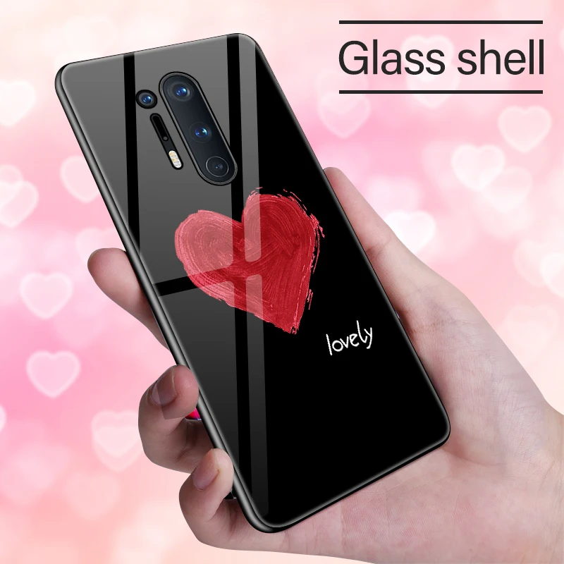 

Luxury Cute Glass Phone Case For Oneplus 8 8Pro 7T 7TPro 7 7Pro 6 6T 5 5T Ultra-thin Silicone Cover