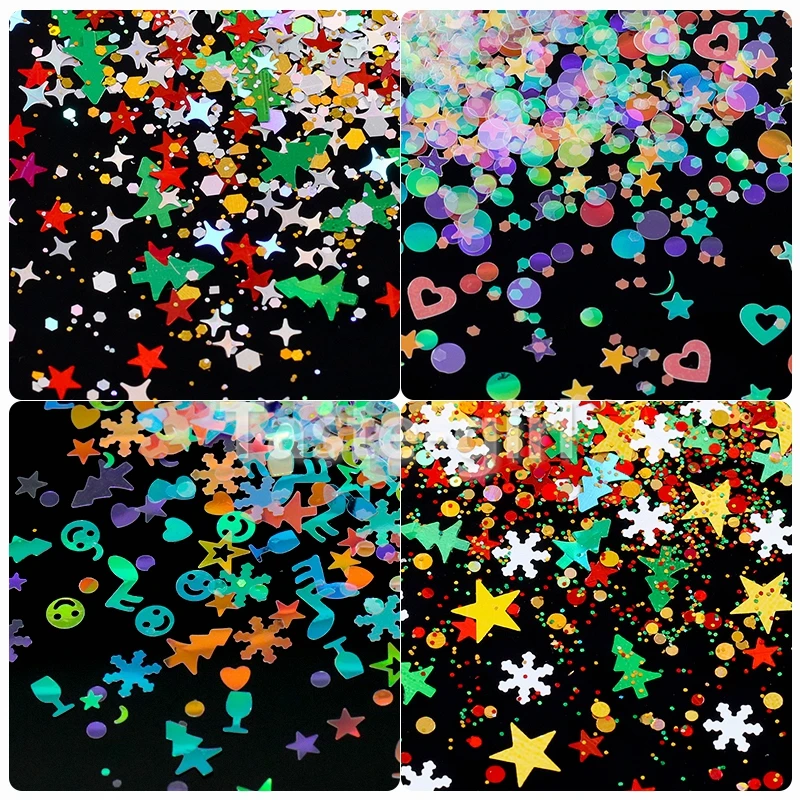 1 Набор ультратонких рождественских блесток для ногтей мини-блестки красочные 3d