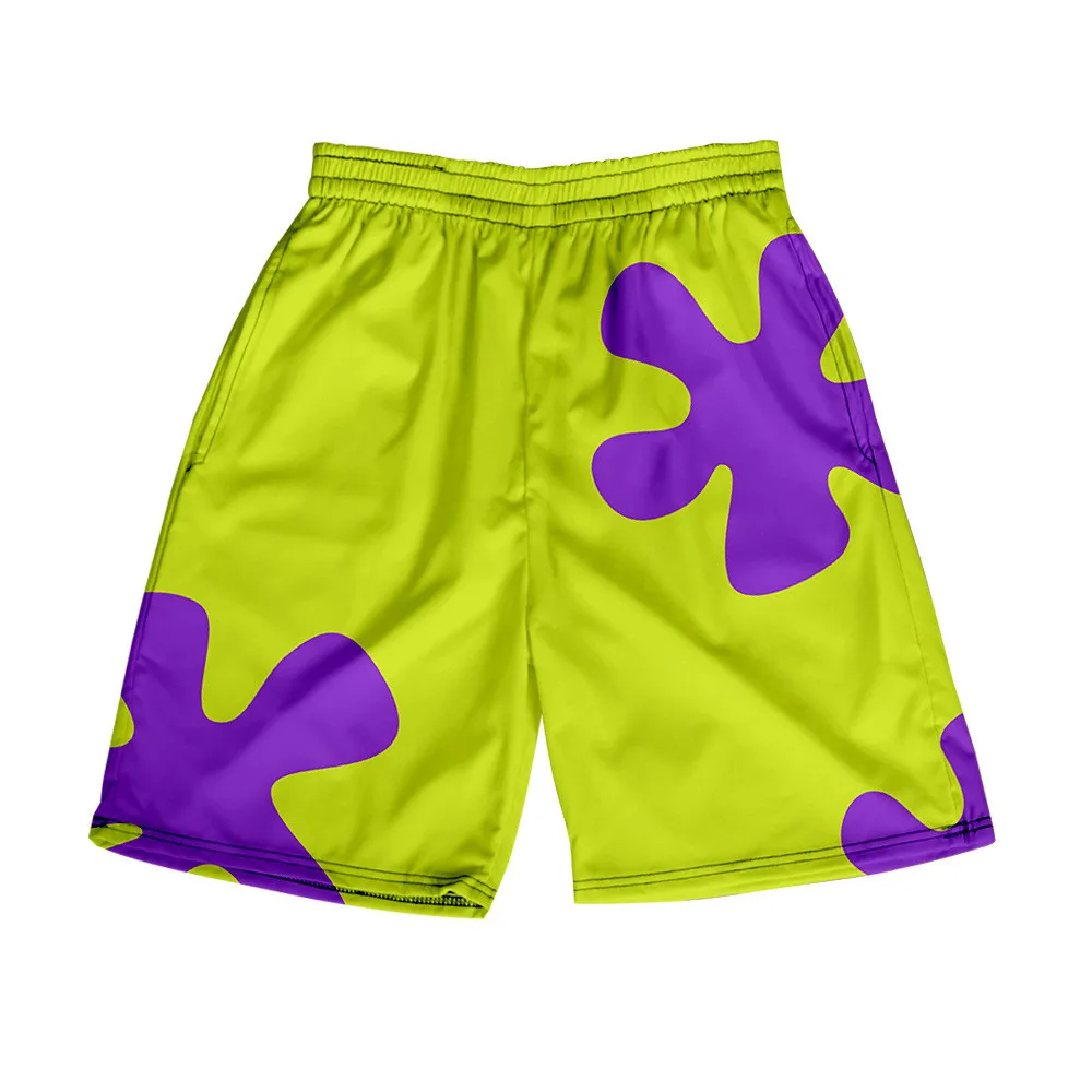 Classic Quick Dry Men Shorts Anime 3D Trunks Patrick Star Beach Hip Hop Beachwear 2021 Summer New Casual pants