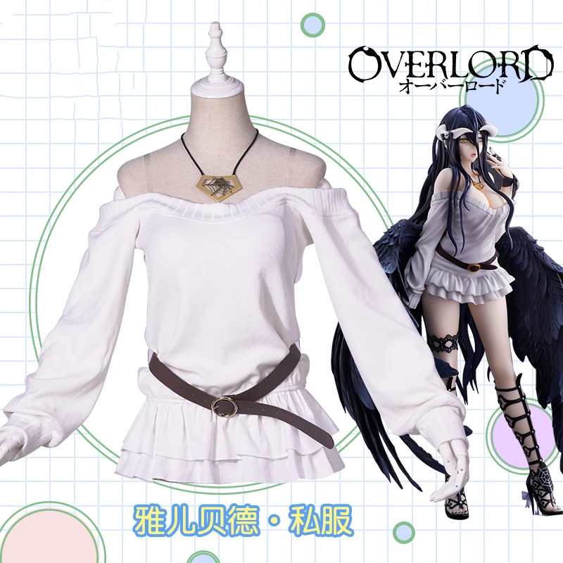 

Anime Overlord Albedo Knitwear Daily Sexy Dress Cosplay Costume+leg warmer+ACC Halloween Free Shipping 2020 New