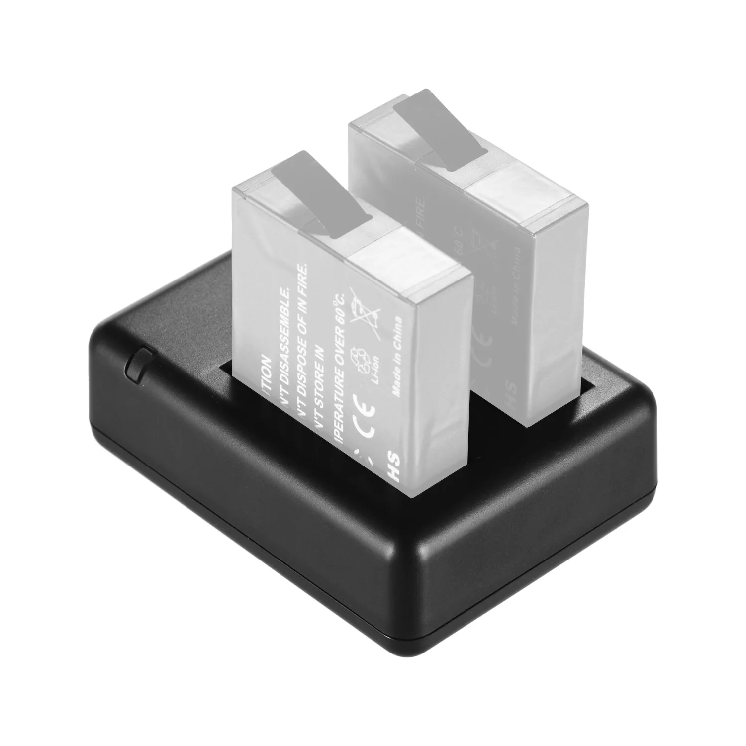 Портативное зарядное устройство с двумя слотами для камеры USB кабель индикатором