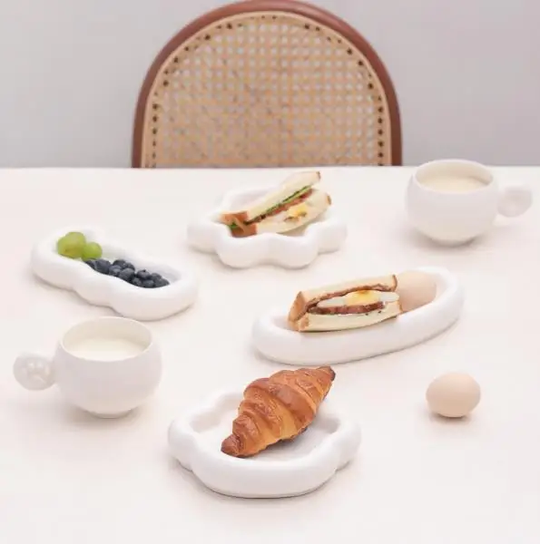

Креативная керамическая обеденная тарелка, необычная посуда, декоративная тарелка для ресторана, кухонные принадлежности, настольный лото...