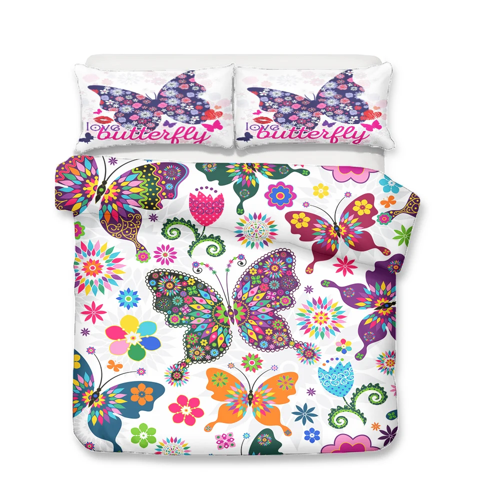 Наборы одеял из мягкого материала с принтом в виде бабочек пододеяльник домашний