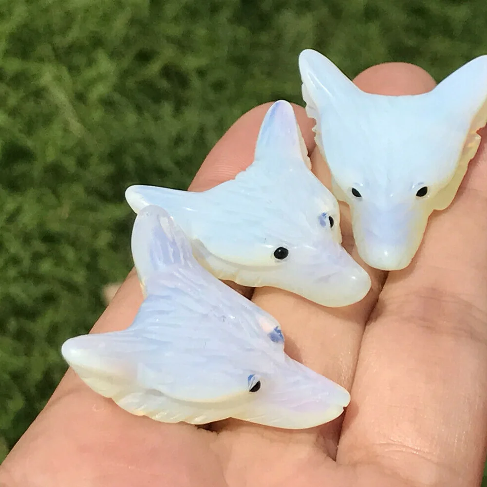 

1 Pcs Natural Wolf Skull Pendant Quartz Crystal Gem Hand Carved Healing DIY Handmade Accessories Home Decoration