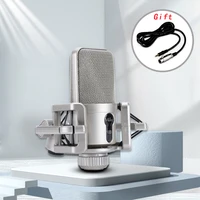 professional microphone condenser microphone studio recording with metal shock mounts for computer gaming sound card podcast