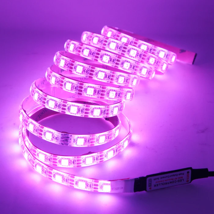 Светодиодный ремень USB зарядное устройство 5V цветная вспышка RGB цвет ТВ фон компьютерный стол пульт дистанционного управления лампа ремень