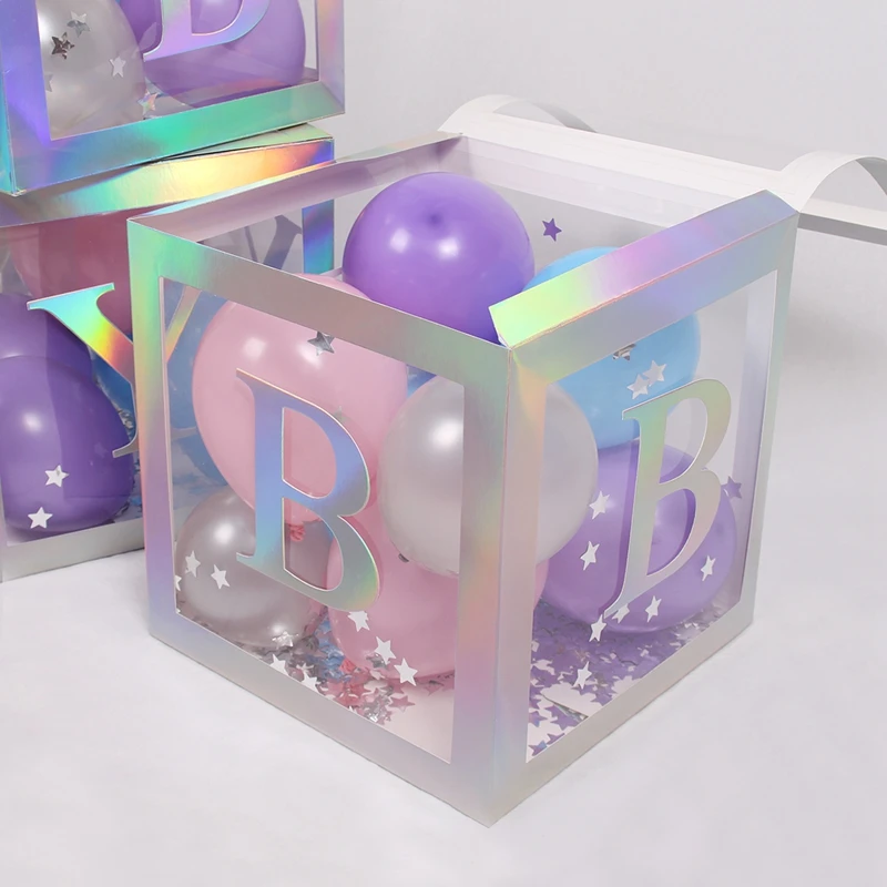 Лазерная детская коробка красочная прозрачная для писем украшения вечеринки в