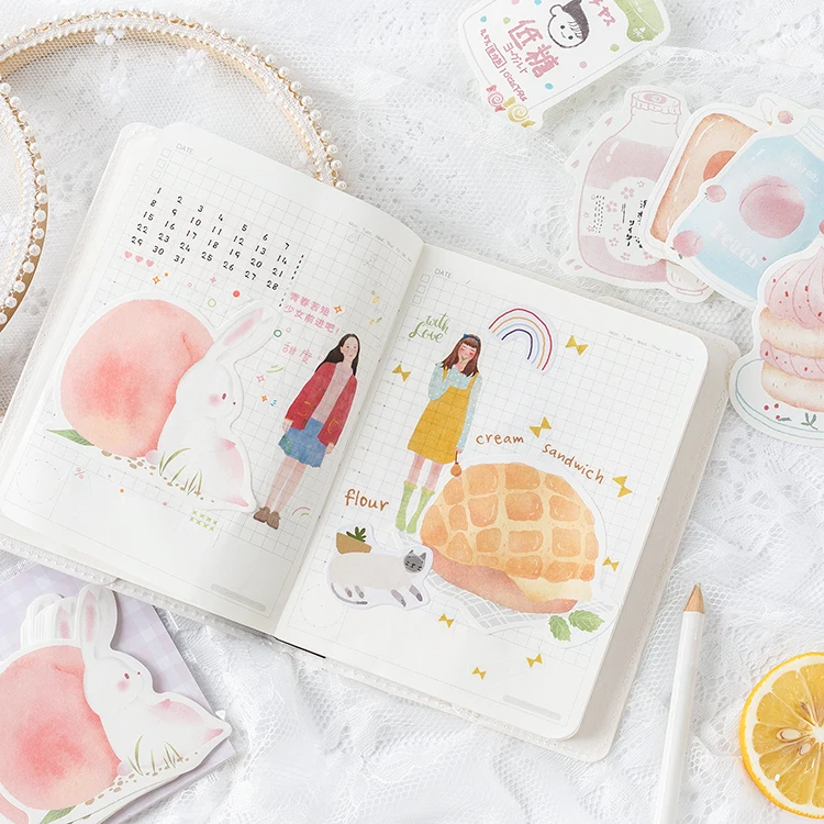 AngelHere Store 30 Pcs/set Drink Kawaii Stickers Dessert Girls for DIY Album Planner Book Diary Scrapbooking | Канцтовары для офиса