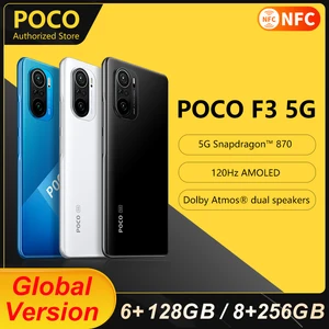 global version poco f3 smartphone 8gb 256g snapdragon 870 octa core 5g mobile phone 6 67120hz e4 amoled display cellphone free global shipping