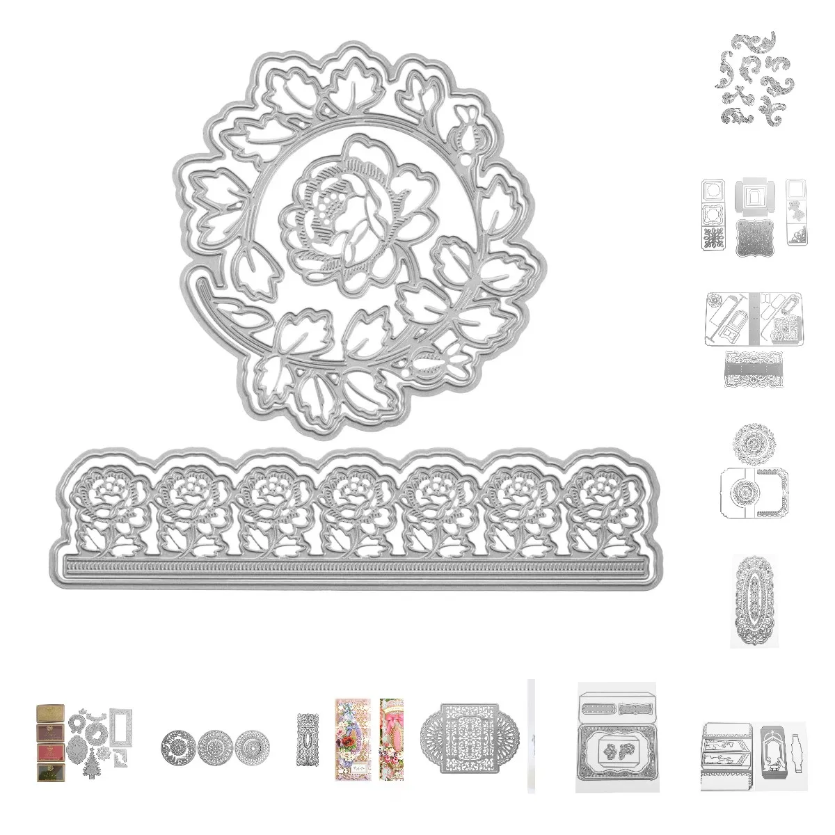 

2021Ribbon-Bound Journal Square Flip Explosion Box Flourish Impression Metal Cutting Dies Card Scrapbook Paper Craft Knife Punch