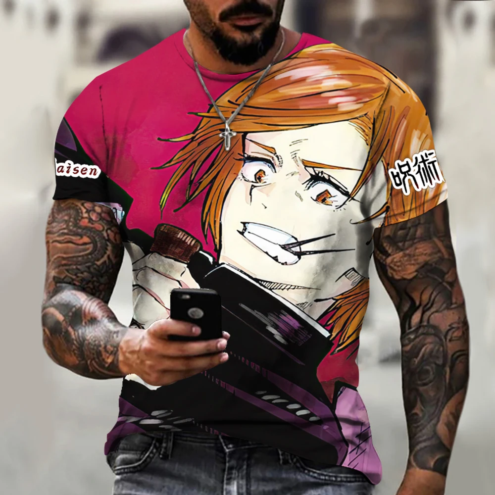 

Graphic T-shirt men's Casual Top 3d Fashion Anime Round Neck Plus Size Streetwear