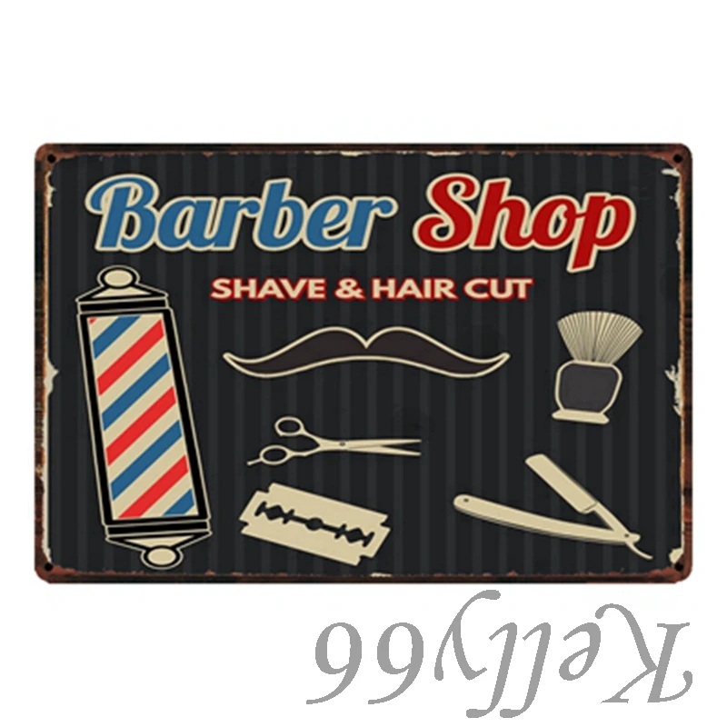 [Kelly66] парикмахерской металлический знак олова плакат домашний Декор Бар
