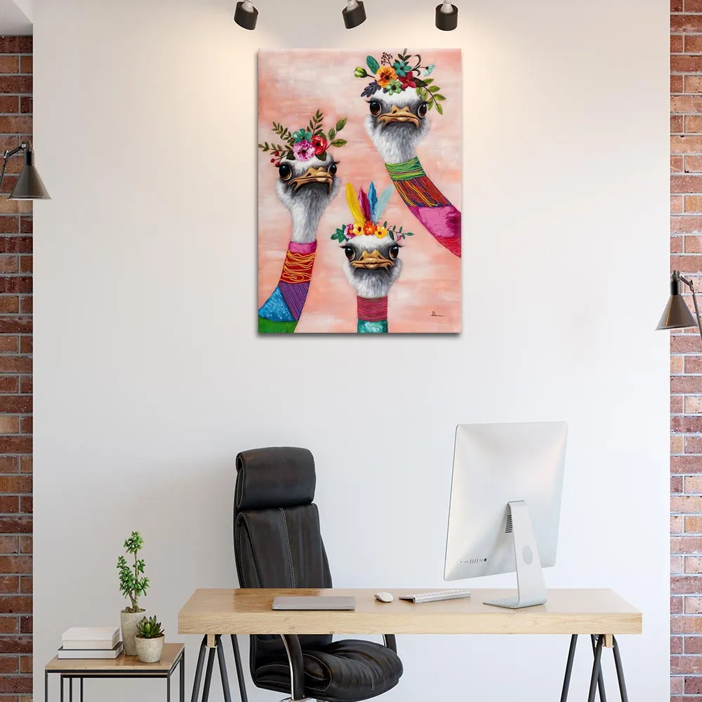 Цветная картина страусиного искусства Постер и принты холст настенные картины