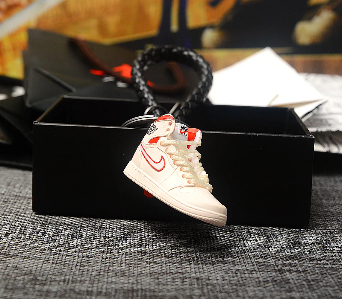 Персональный DIY Air Jordan " разбитая задняя панель" часть 1 3D кроссовок фигурный брелок сумка коробка Подвеска для пары Кукла аксессуар