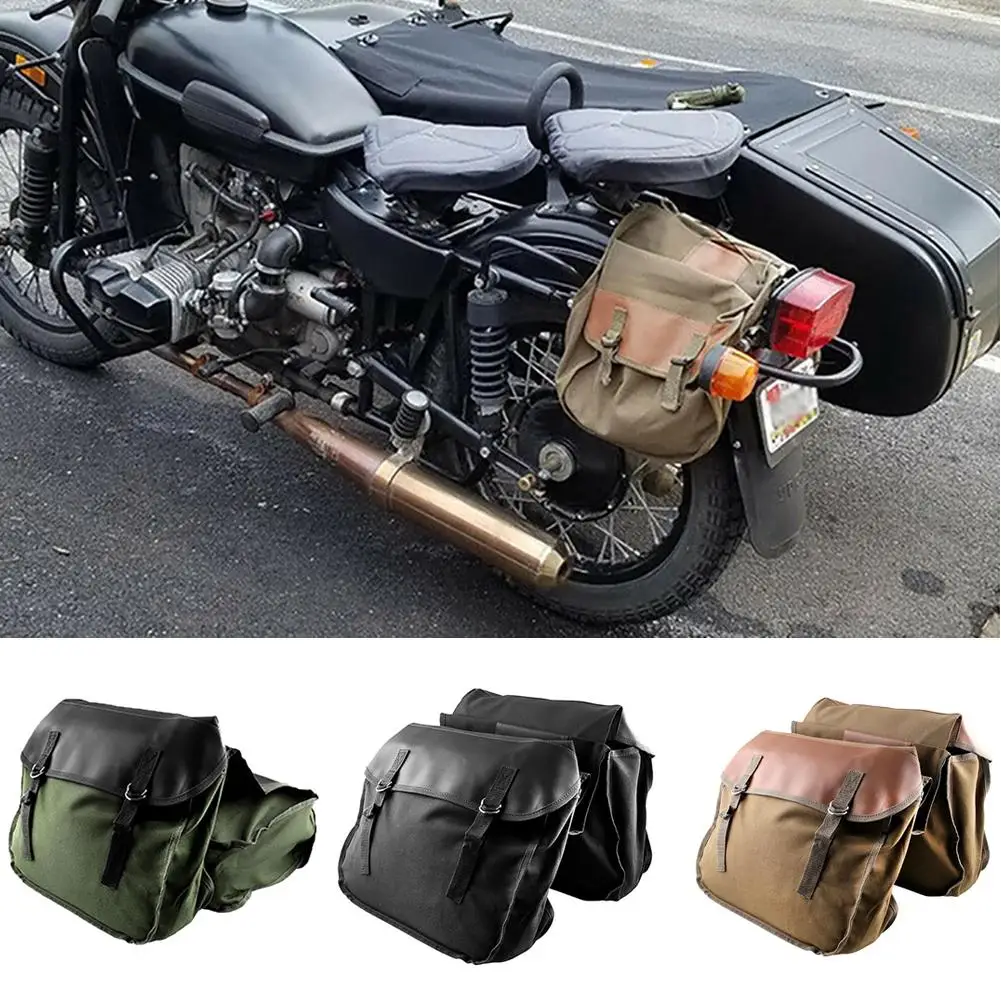 

Universal Motorcycle Pannier Side Saddle Bag Tools Luggage Canvas Storage Pouch