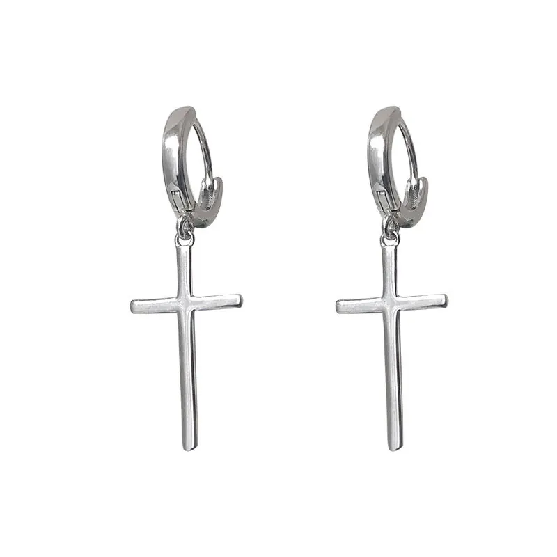 

925 Sterling Silver 2021 Nordic Exquisite Simple Cross Stud Earrings Women Fashion Luxury Birthday Party Jewelry