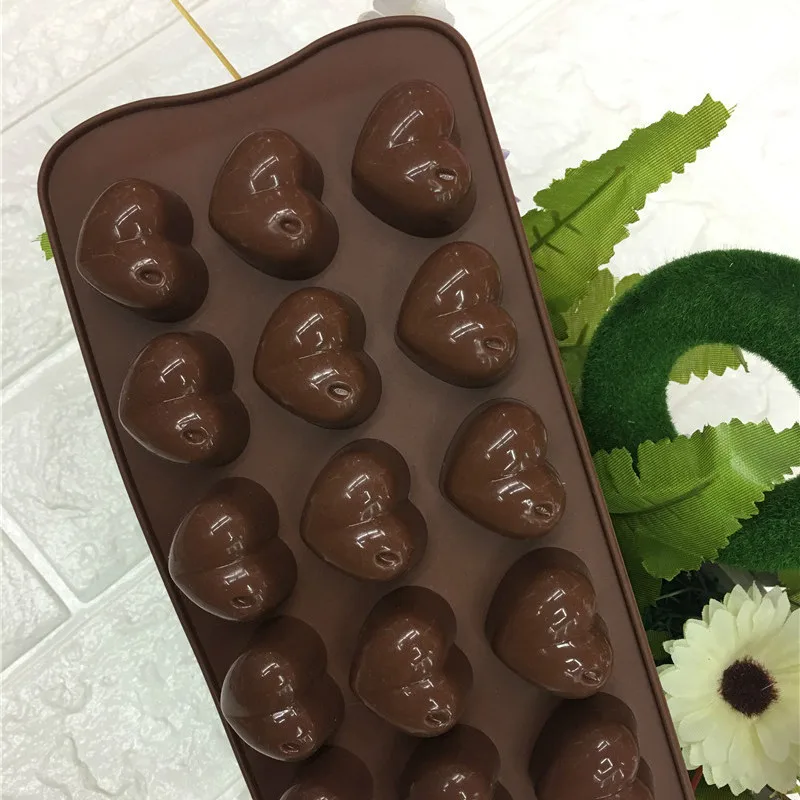 2020 3D Chocolate Love Heart Shaped Mold for Baking Nonstick Jelly Pudding Sugarcraft Mould DIY Kitchen Bakeware | Дом и сад