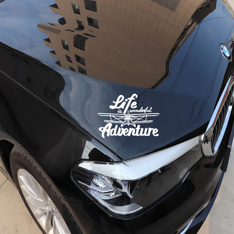 YJZT 13CM*18CM Car And Motorcycle Personality Decal Life Adventurer Stickers Black/Silver C30-0478 | Автомобили и мотоциклы