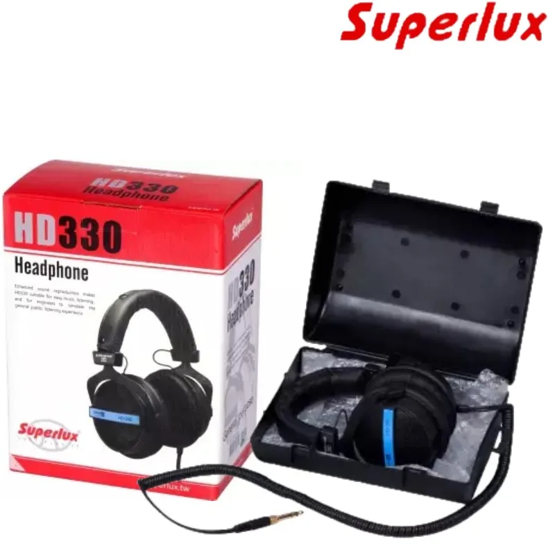 

Superlux HD-330 audiophile HiFi stereo headphone semi-open dynamic clear sound soft earmuff single-sided gaming headset