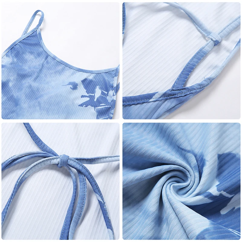 2020 летние женские тай-дай сексуальный цельный боди костюм для йоги без рукавов с