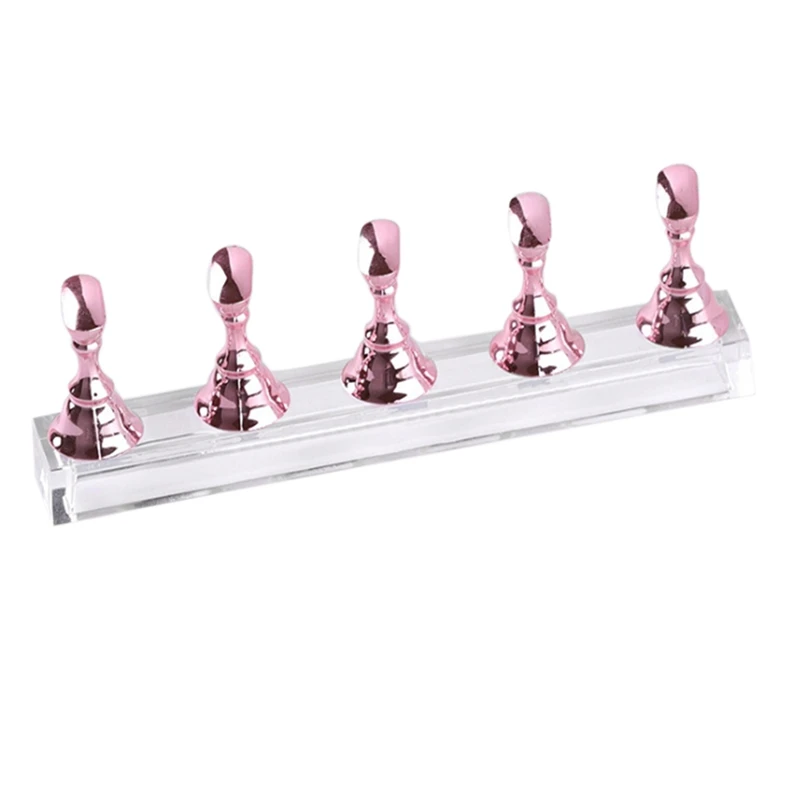 

Nail Art Practice Display Stand Rack Checkerboard Tips False Nails Holder UV Gel Showing Shelf Training Base DIY Tool
