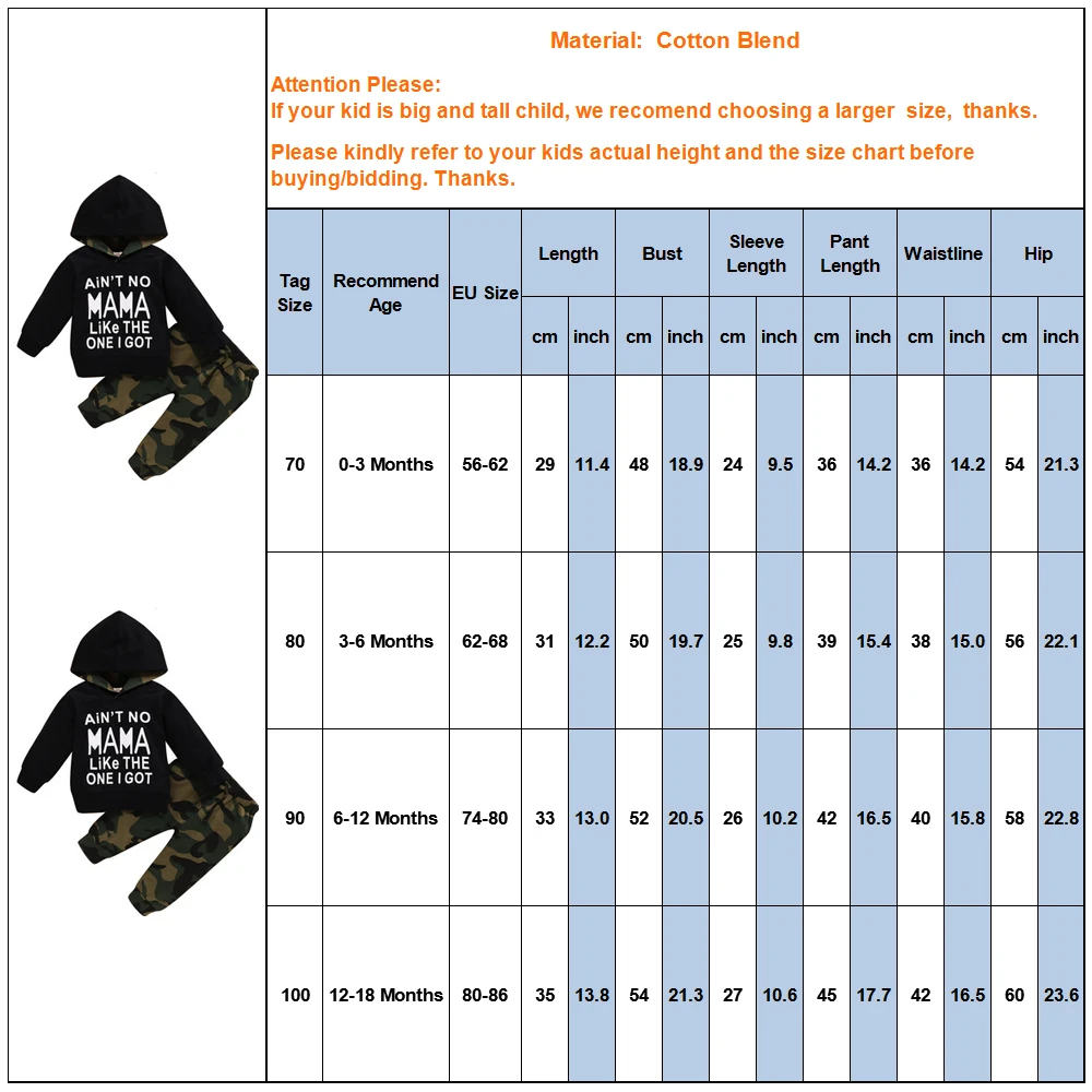 

2021 Baby Spring Clothing Toddler Boy Clothes Long Sleeve Hooded Letter Print Top Shirt Camouflage Pants 2Pcs Sets Outfit D30