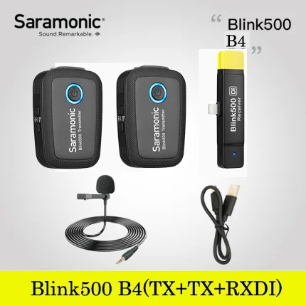 Saramonic Blink 500 Series B1 B2 B5 B6 2,4 ГГц Двухканальный беспроводной микрофон с петличный Blink500 VS RODE wireless go - Цвет: Blink500 B4