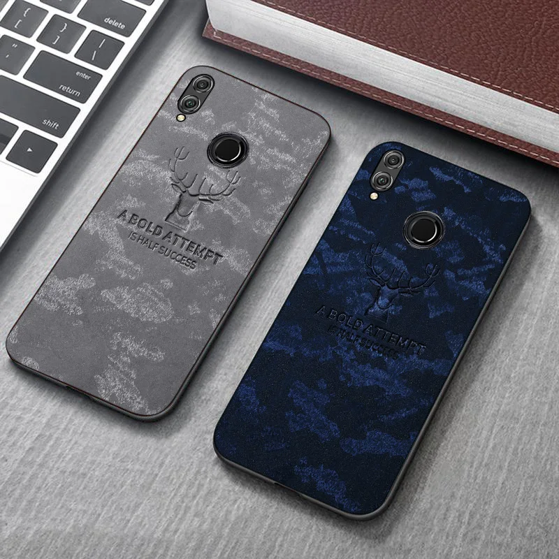 Для Huawei Honor 8X Max 9X 20 Pro 9 8C Case TPU + PU PC Ткань Олень Обложки для Играть 8 3 V20 V10 10i