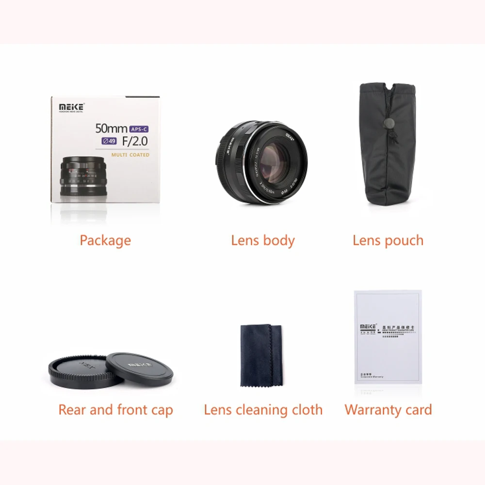 Meike 50 мм F2.0 APS-C Большая диафрагма объектив Ручной фокус для Canon EF-M Fuji Nikon Sony E A6000 A6300
