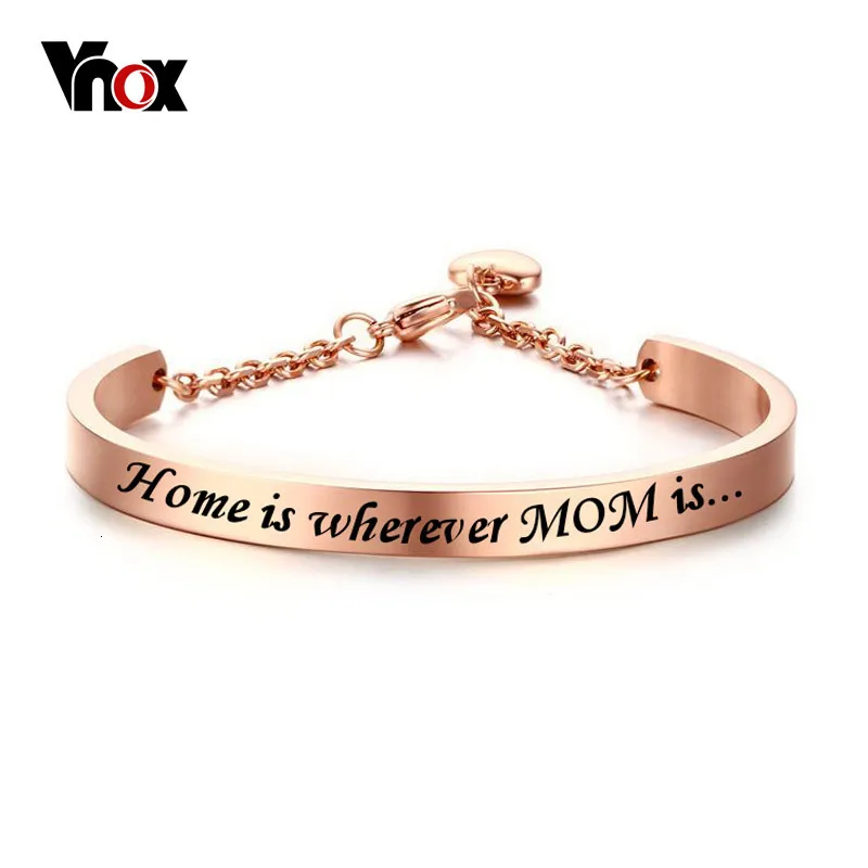 Vnox винтажный персонализированный Браслет манжета подарок на день матери для