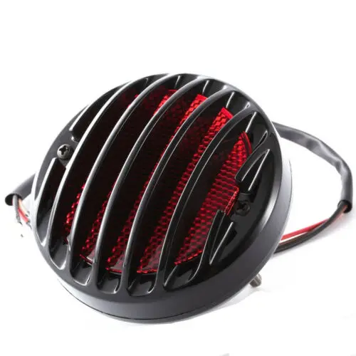 Черный круглый стоп сигнал для мотоцикла подсветка номерного знака со