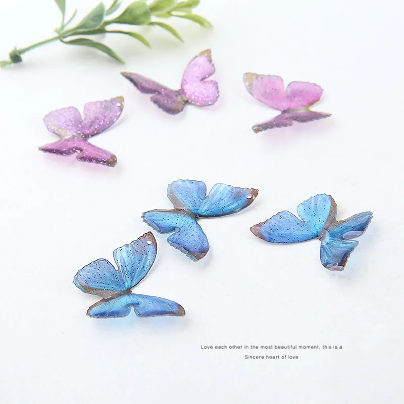 4 шт. японский Сказочный Стиль блестящие акриловые милые серьги бабочки для