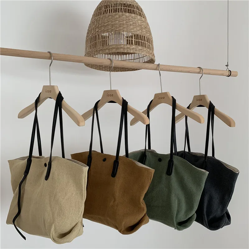 

Холщовая Сумка через плечо, Корейская версия, вместительная сумка для покупок, модная универсальная Повседневная сумка для путешествий